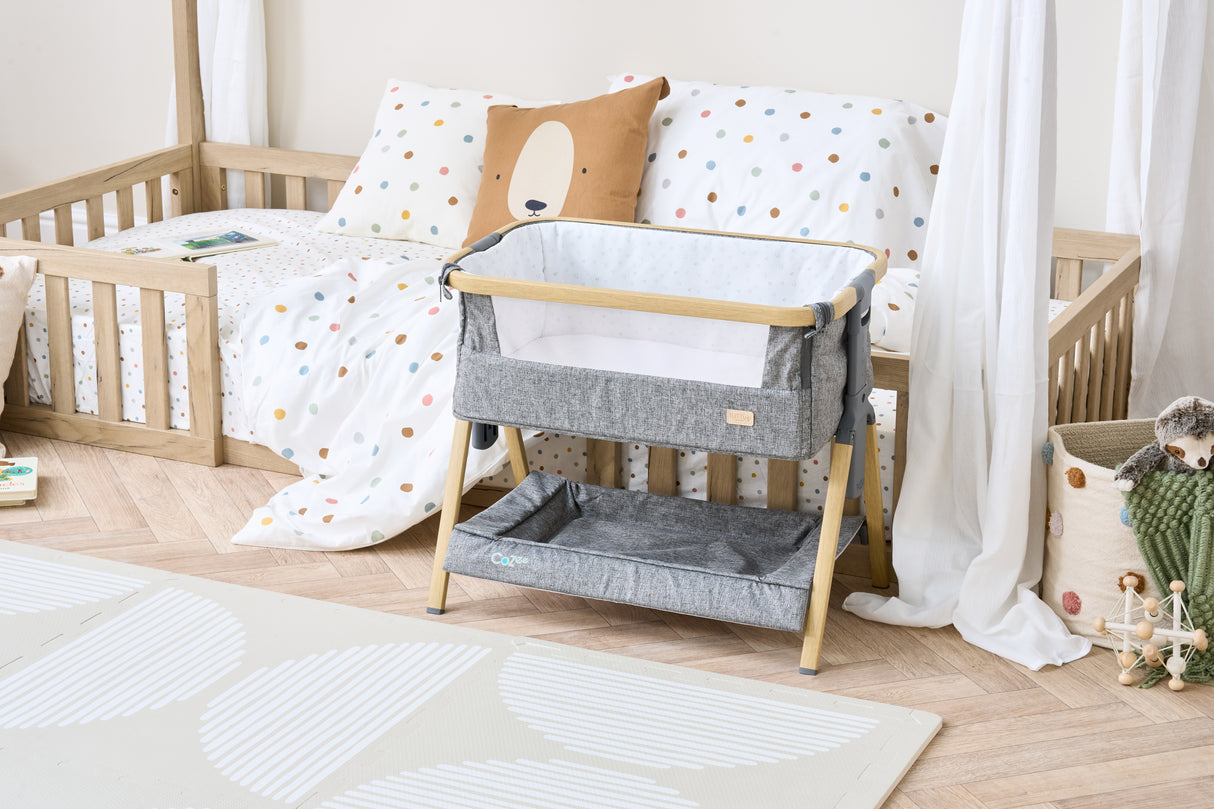 Tutti Bambini CoZee Mini Me Play Crib - Oak & Charcoal