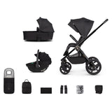 Venicci Upline 2 Travel System with Accessories and Tiago Car Seat - All Black