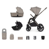 Venicci Upline 2 Travel System with Accessories and Tiago Car Seat - Taupe