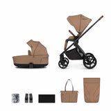 Venicci Claro 2 in 1 Pushchair Bundle with Accessories - Caramel