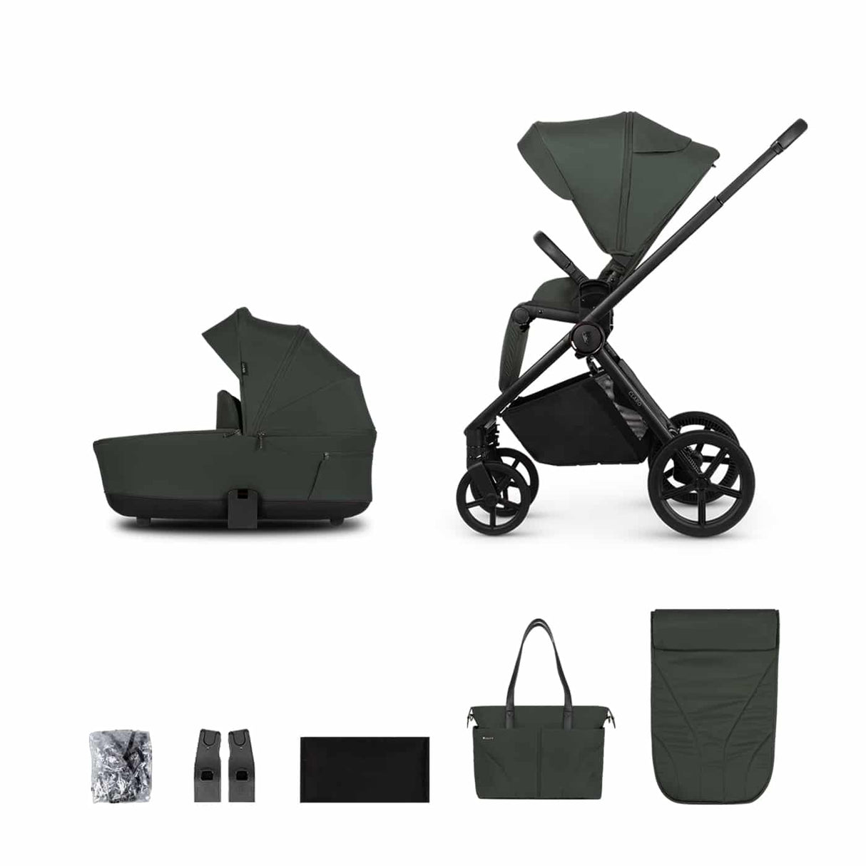 Venicci Claro 2 in 1 Pushchair Bundle with Accessories - Forest Green