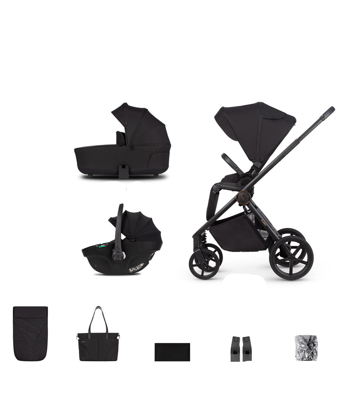 Venicci Claro Travel System with Tiago Car Seat - Noir