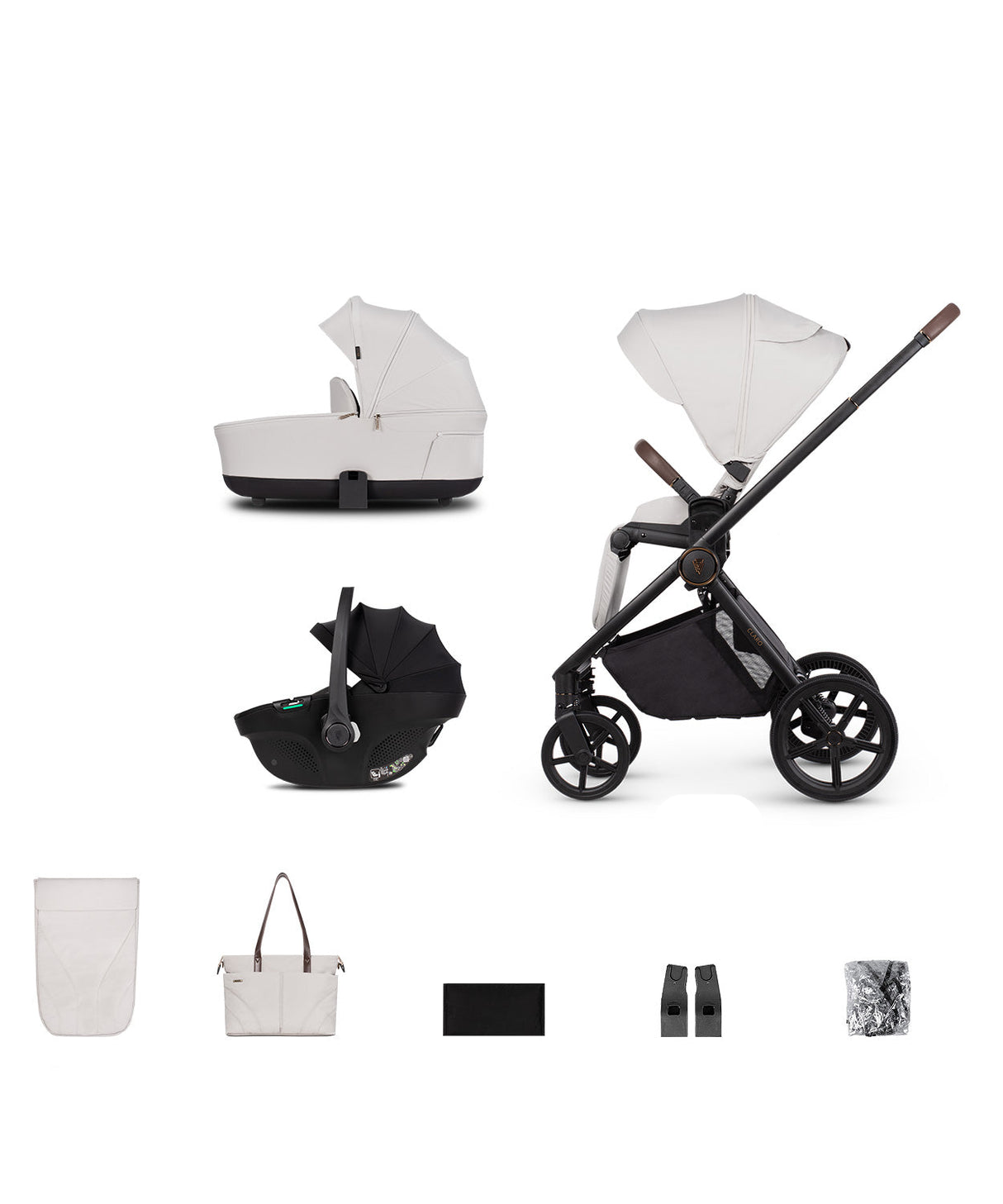 Venicci Claro Travel System with Tiago Car Seat - Vanilla