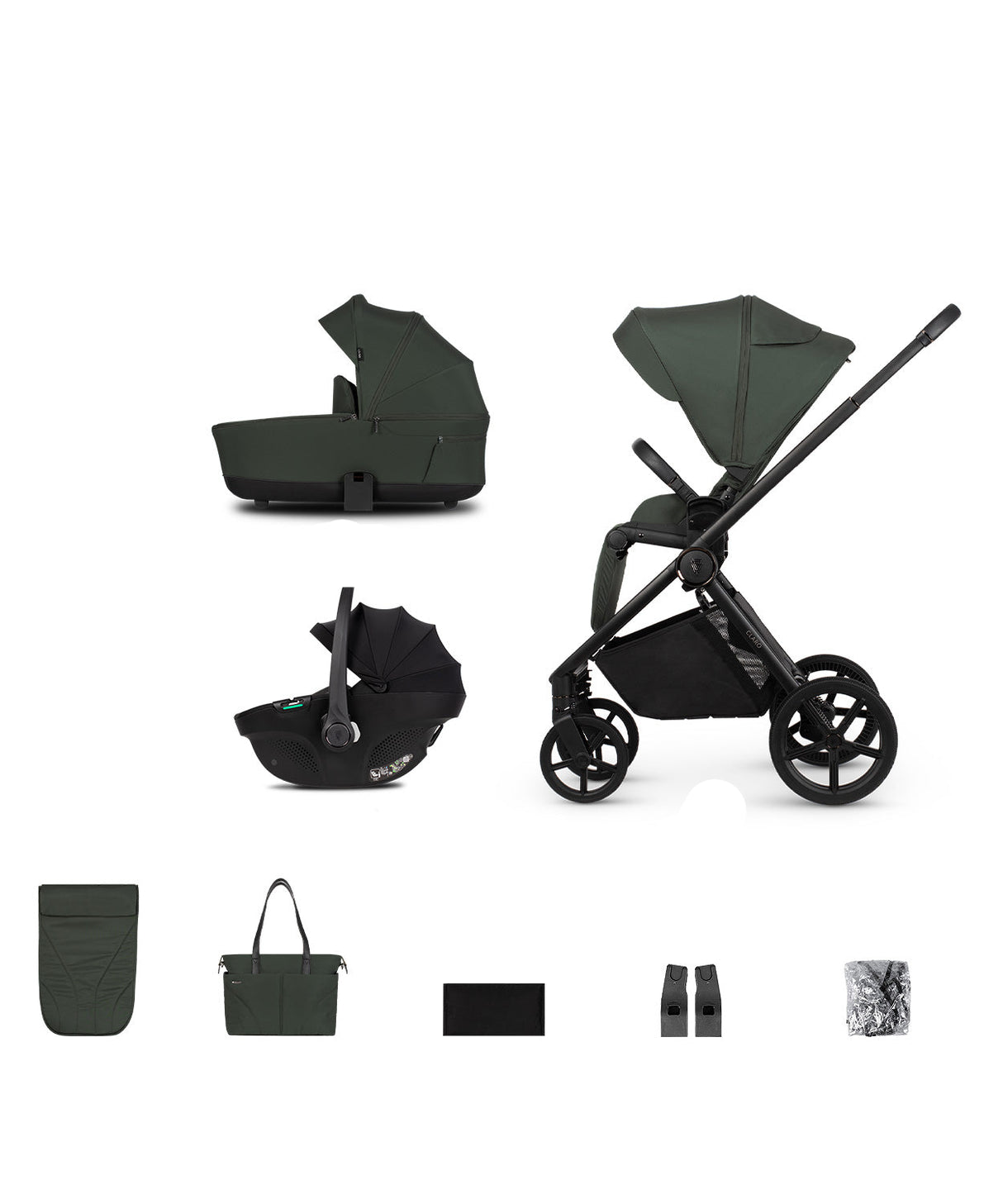 Venicci Claro Travel System with Tiago Car Seat - Forest