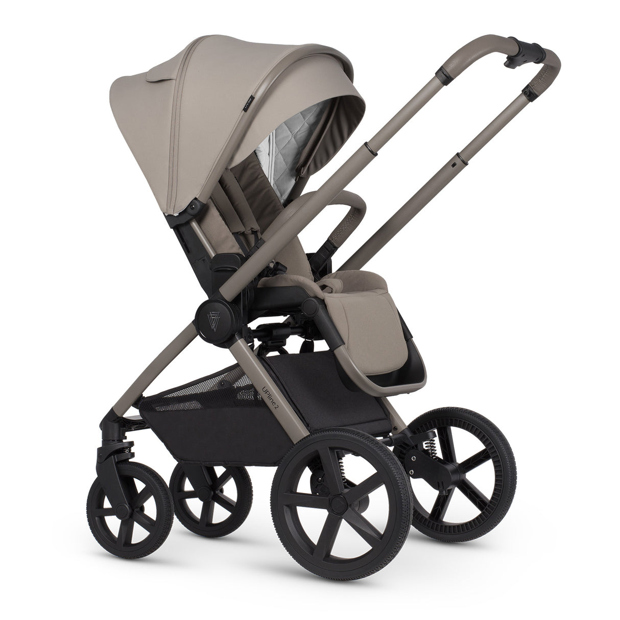 Venicci Upline 2 Travel System with Accessories, Tiago Car Seat & ISOFIX Base - Taupe