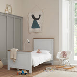 Tutti Bambini Verona 3 Piece Nursery Furniture Set with Cot Bed, Dresser and Wardrobe - Dove Grey / Oak