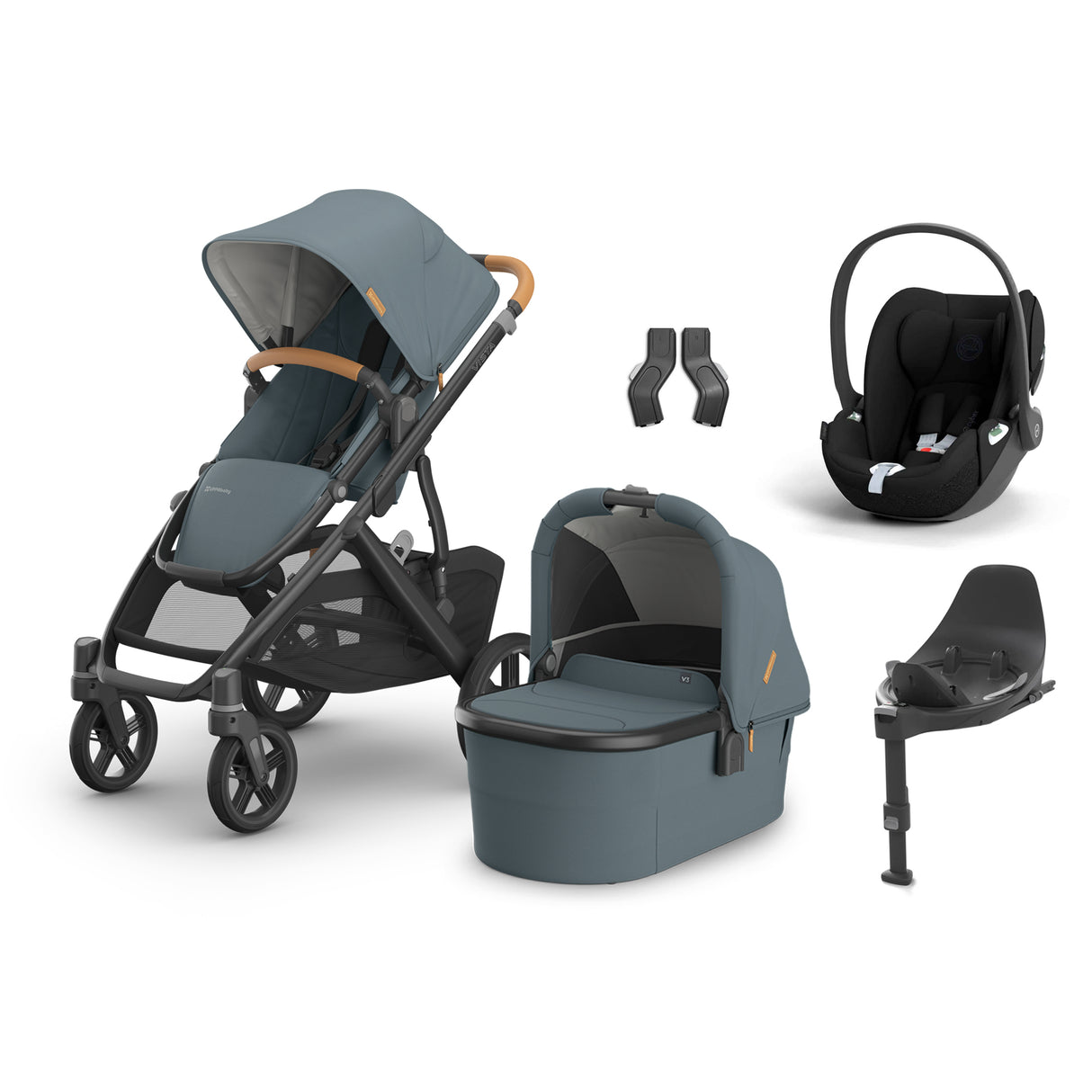 UPPAbaby Vista V3 Travel System Bundle with Cybex Cloud T Car Seat and ISOFIX Base - Dillan