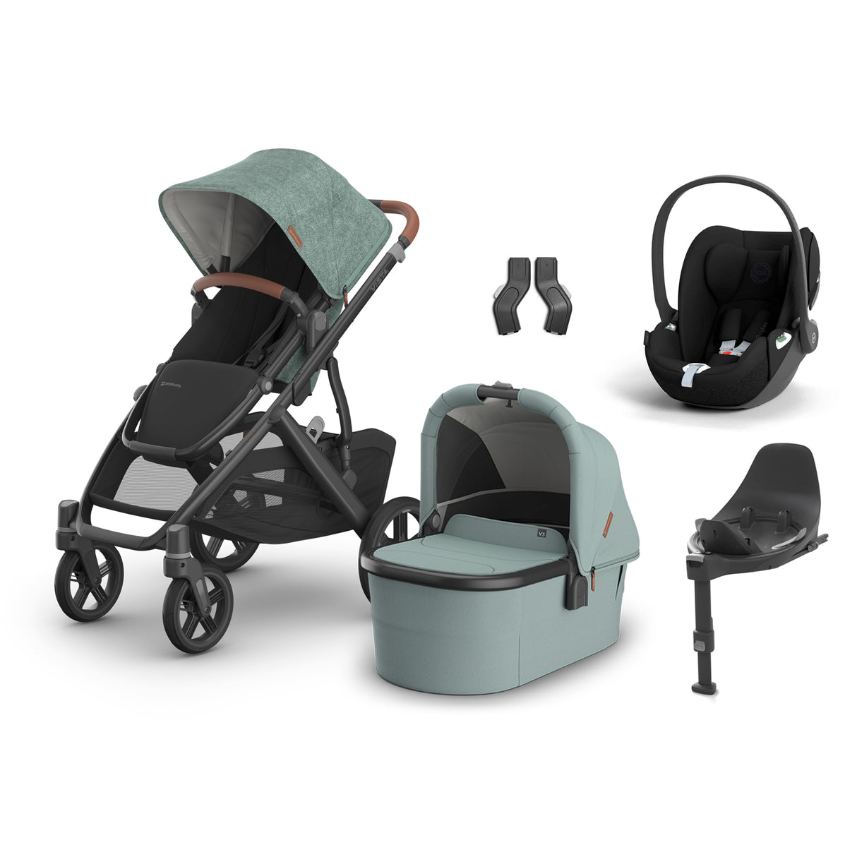 UPPAbaby Vista V3 Travel System Bundle with Cybex Cloud T Car Seat and ISOFIX Base - Gwen