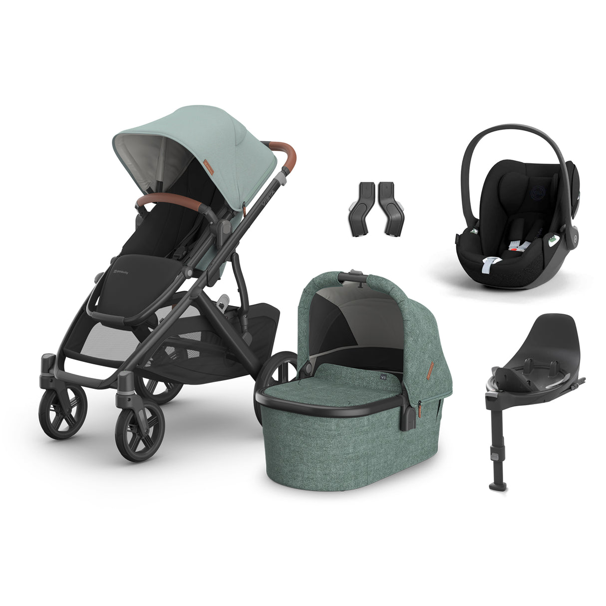 UPPAbaby Vista V3 Travel System Bundle with Cybex Cloud T Car Seat and ISOFIX Base - Kenzi