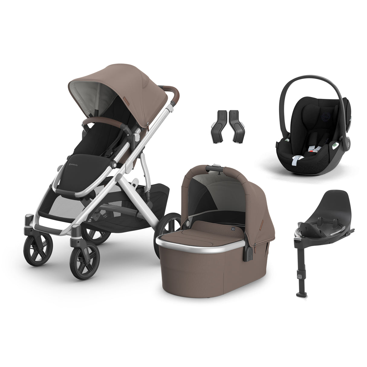 UPPAbaby Vista V3 Travel System Bundle with Cybex Cloud T Car Seat and ISOFIX Base - Theo