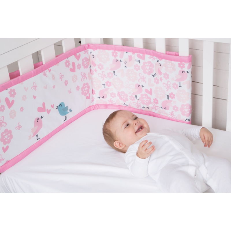 CuddleCo Comfi Dreams 2 Piece Cot / Cot Bed Bedding Set – Love Birds