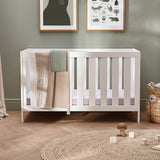 Silver Cross Bromley 3 Piece Nursery Furniture Set with Convertible Cot to Toddler Bed, Dresser & Wardrobe - White