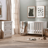 Silver Cross Bromley 2 Piece Nursery Furniture Set with Convertible Cot Bed to Toddler Bed & Dresser - White