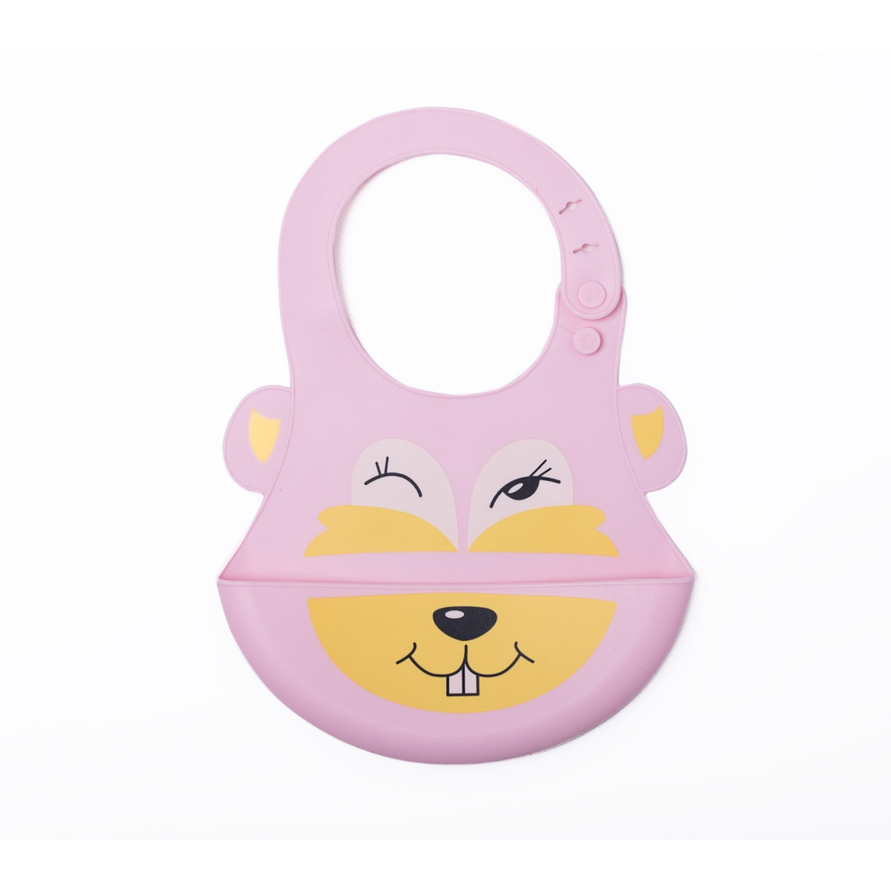 Callowesse Silicone Character Crumb Catcher Bib - Pink