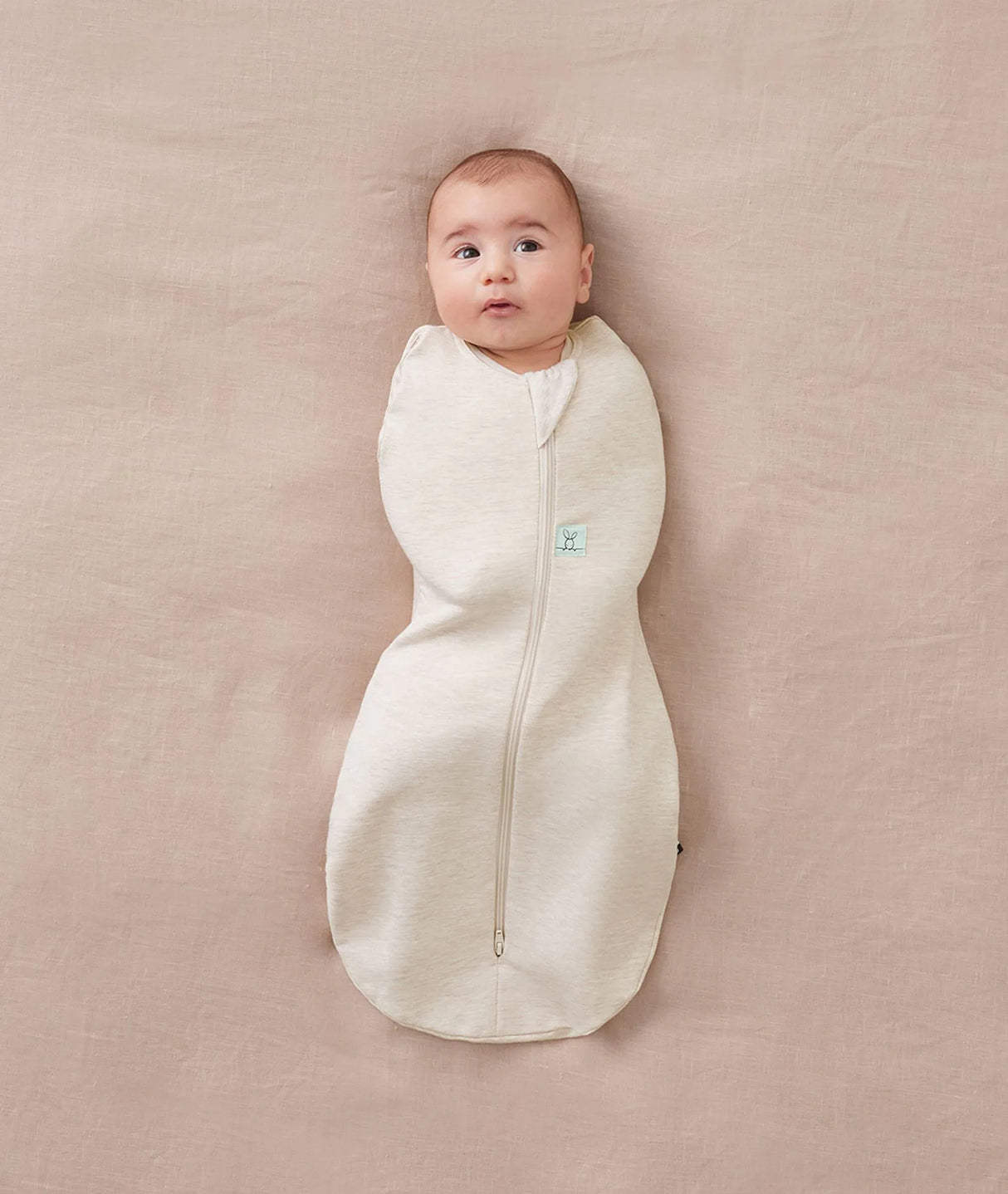 ergoPouch Organic All Year Cocoon Swaddle Sleeping Bag | 1.0 Tog | 0-3 Months - Oatmeal