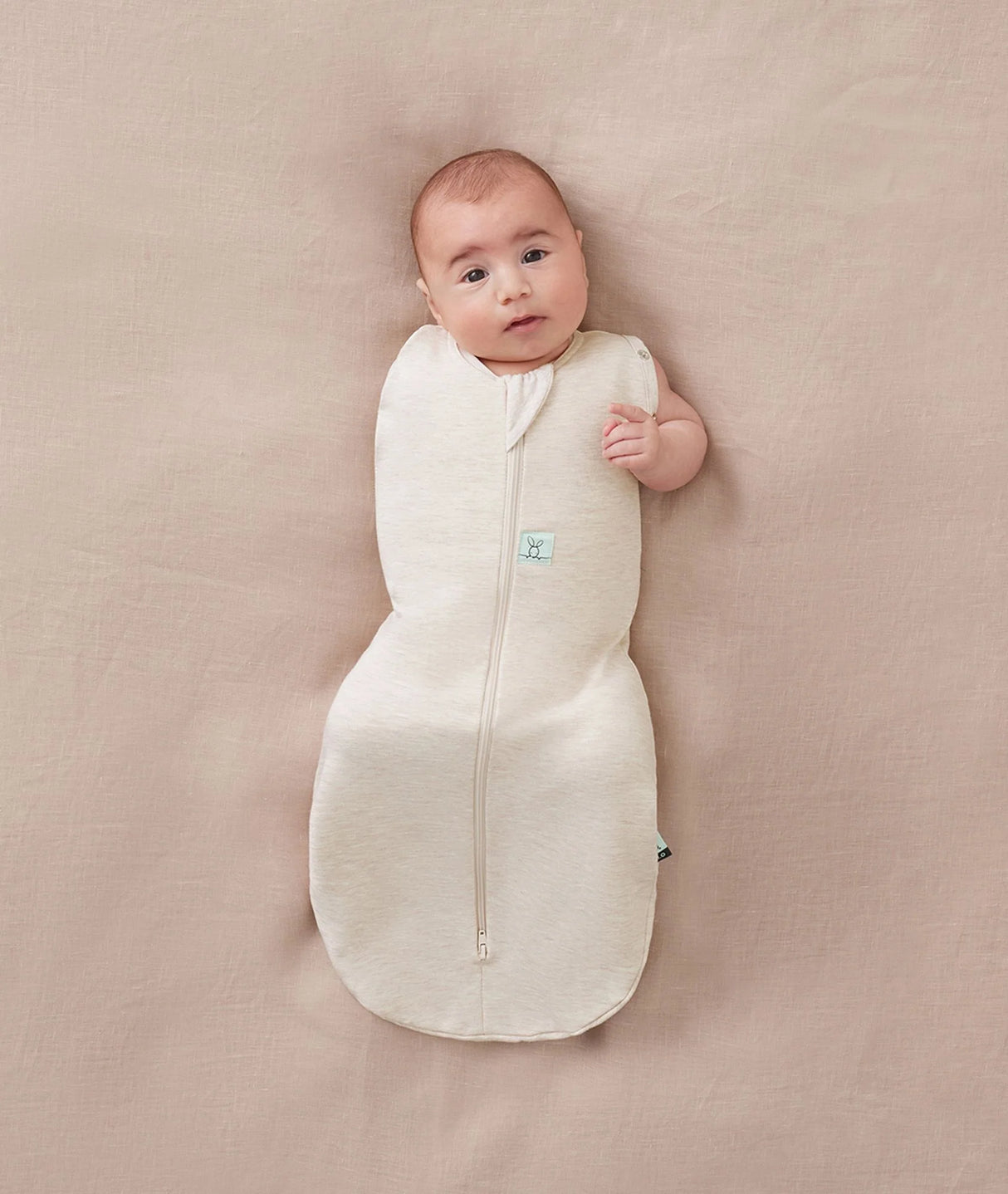 ergoPouch Organic All Year Newborn Swaddle Sleeping Bag | 1.0 Tog - Oatmeal