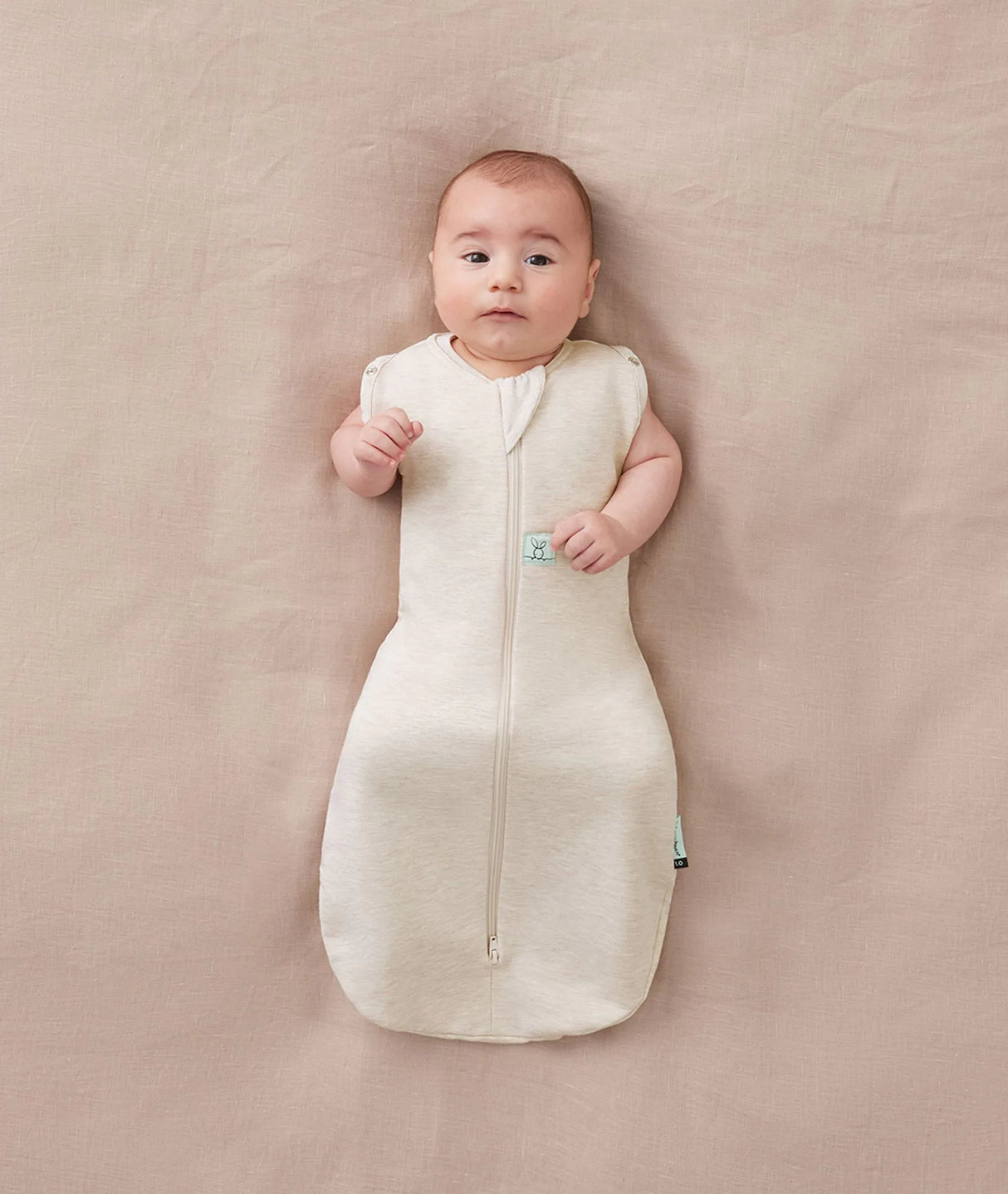 ergoPouch Organic All Year Cocoon Swaddle Sleeping Bag | 1.0 Tog | 0-3 Months - Oatmeal