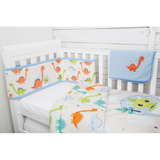 CuddleCo Comfi Dreams 2 Piece Cot / Cot Bed Bedding Set – Dinosaur Fun