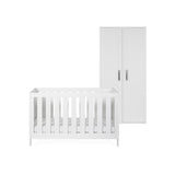 Silver Cross Finchley 2 Piece Nursery Furniture Set with Convertible Cot Bed and Double Wardrobe - White