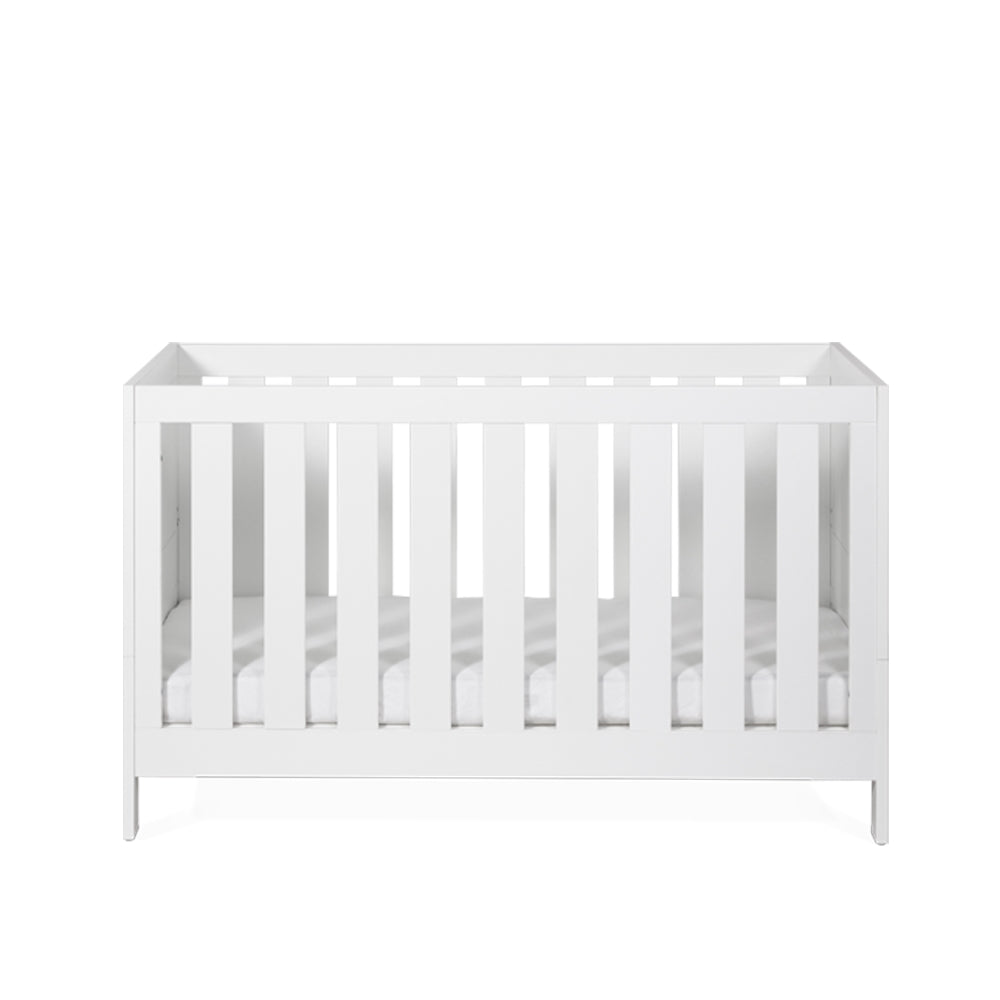 Silver Cross Finchley 2 Piece Nursery Furniture Set with Convertible Cot Bed and Double Wardrobe - White