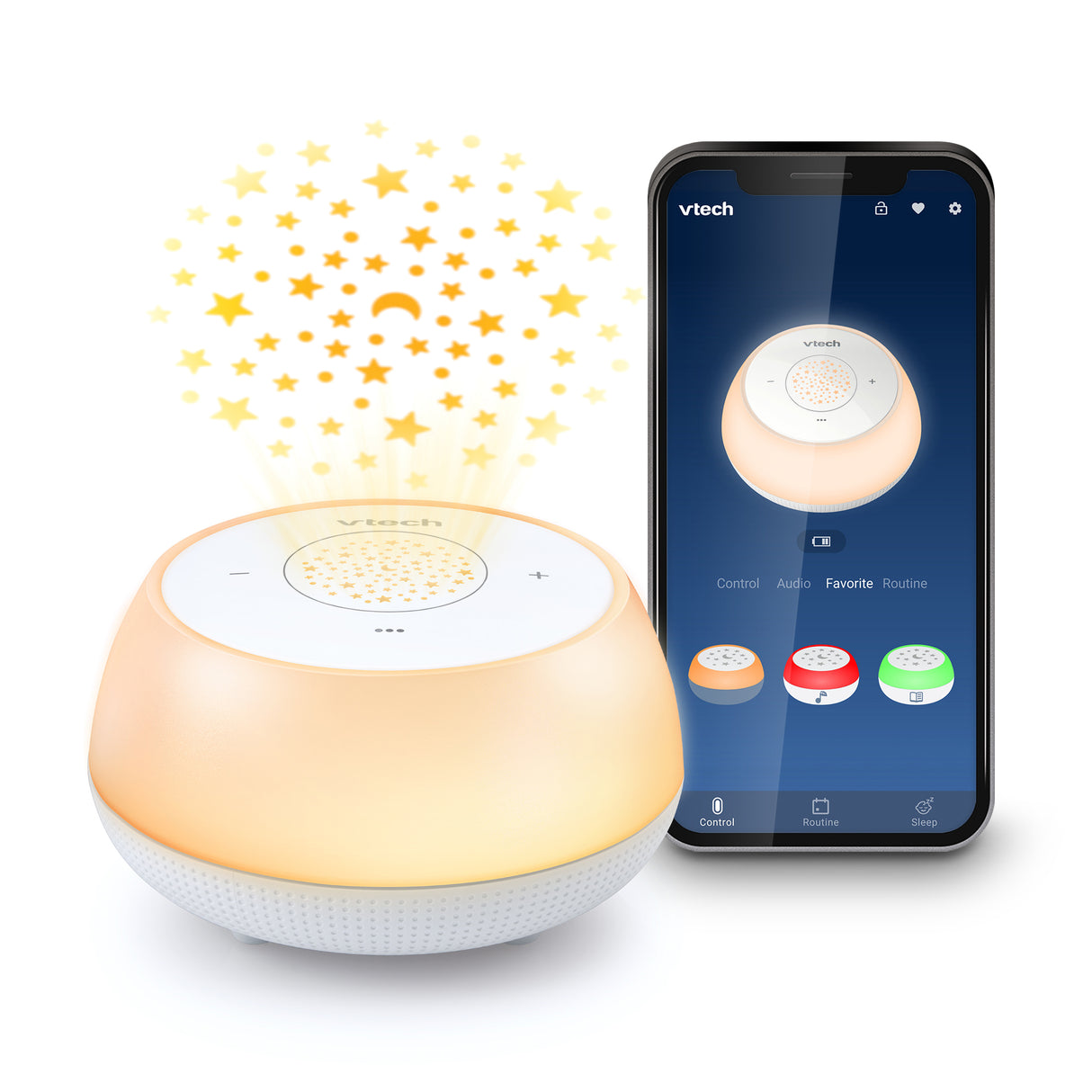 VTech V-Hush Mini Night Light Sleep Trainer And Soother Speaker