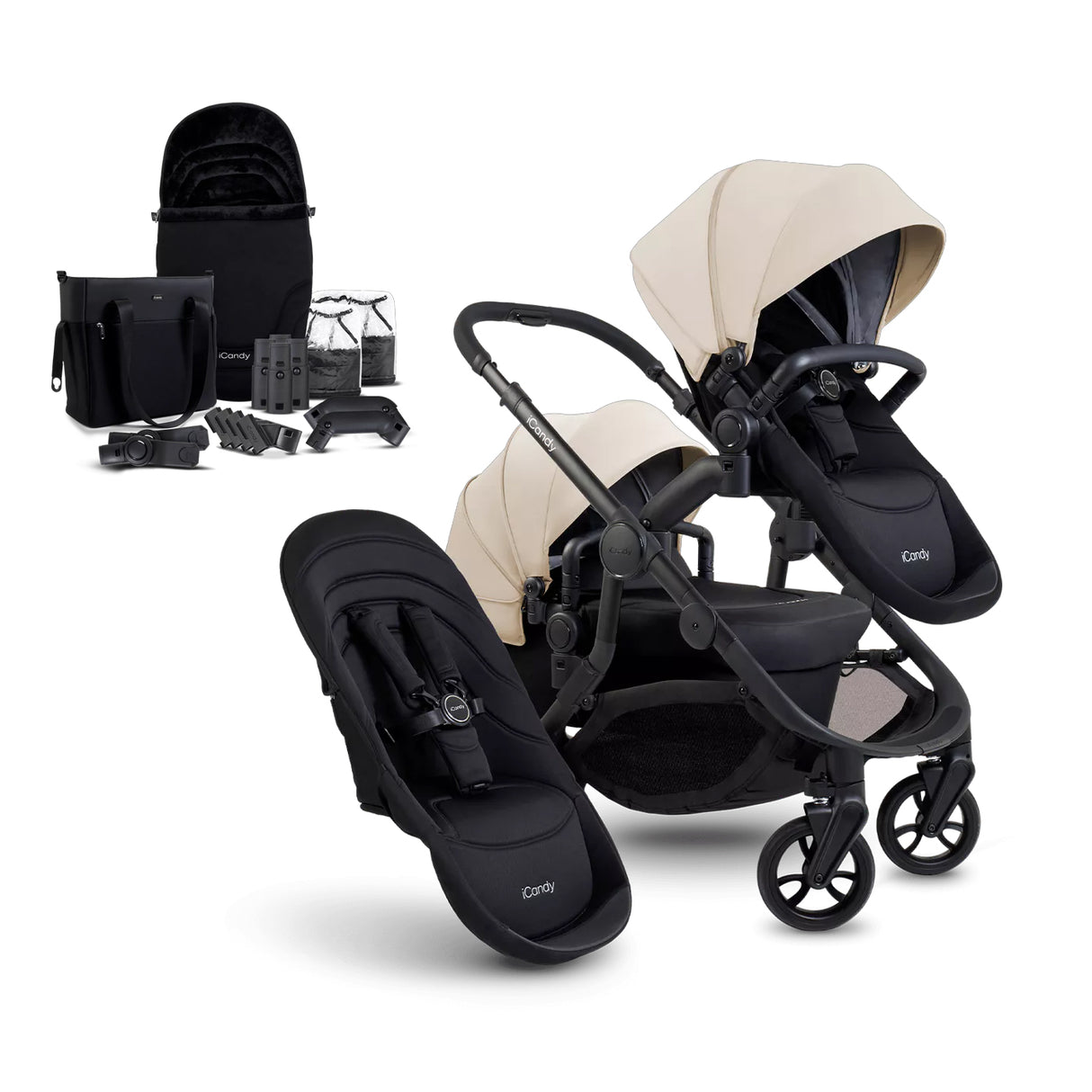 iCandy Orange 4 Complete Double Pushchair Bundle - Latte