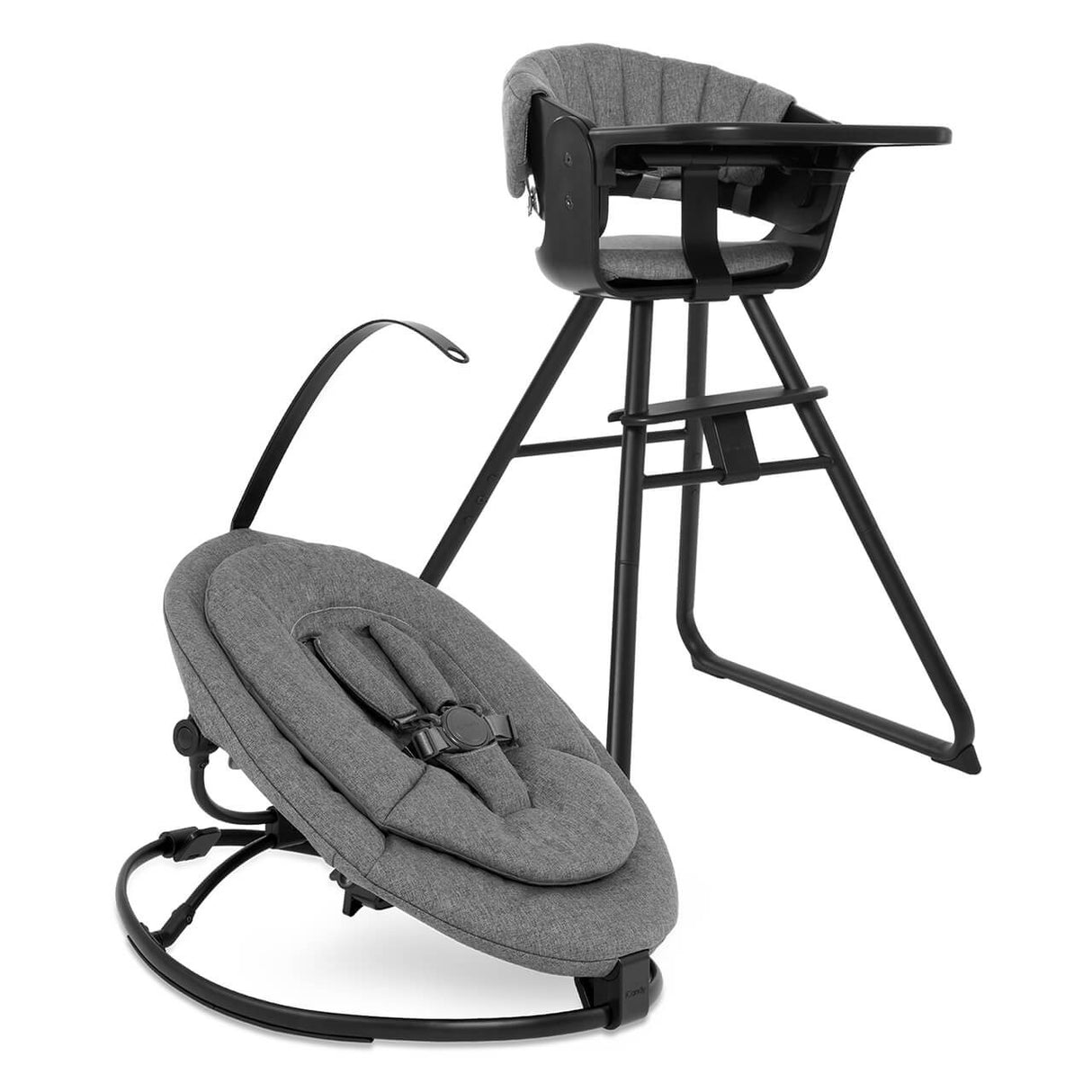 iCandy MiChair Complete All in One Highchair Bundle with Newborn Rocker - Black & Flint