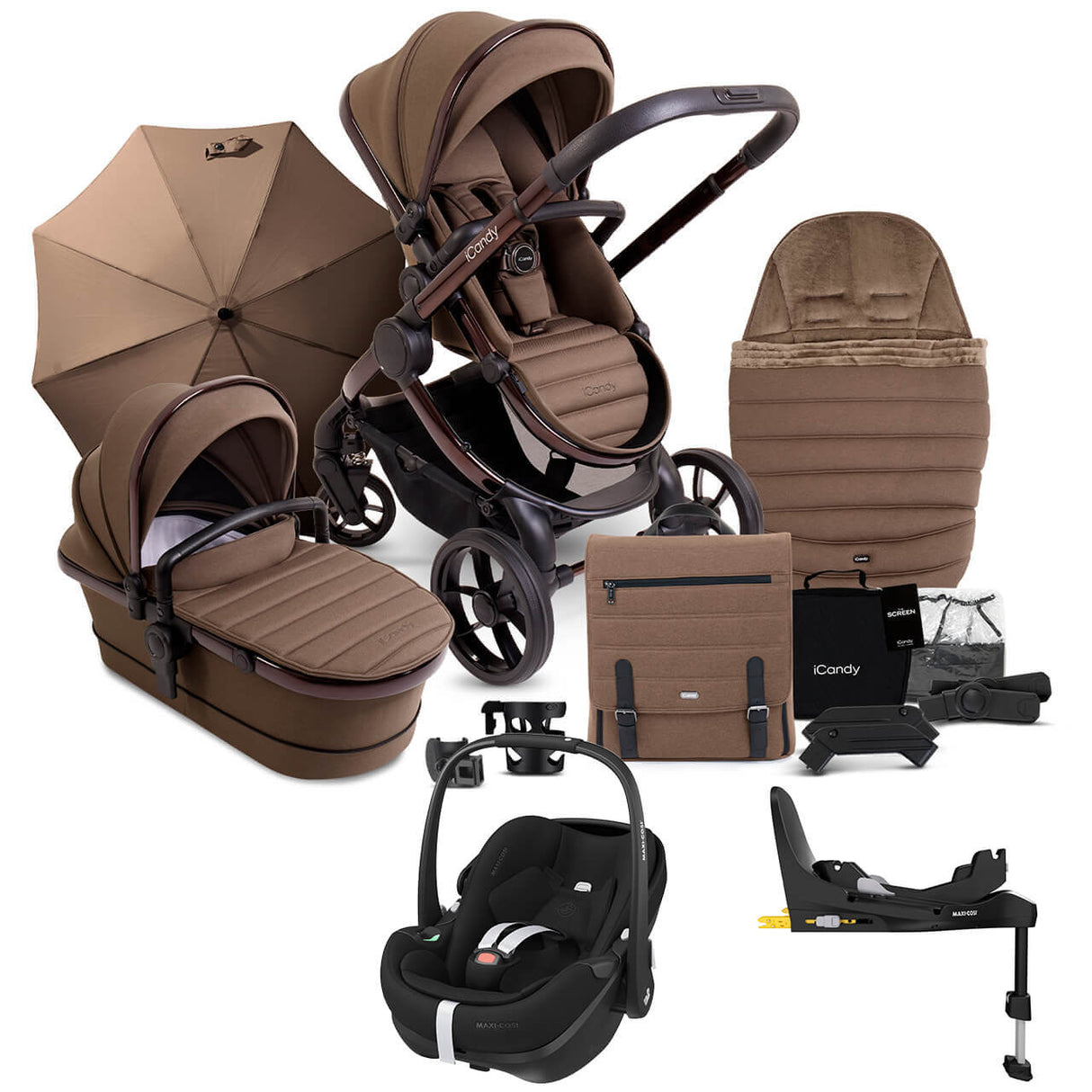 iCandy Peach 7 Complete Travel System with Maxi Cosi Pebble Pro 2 and ISOFIX Base - Coco