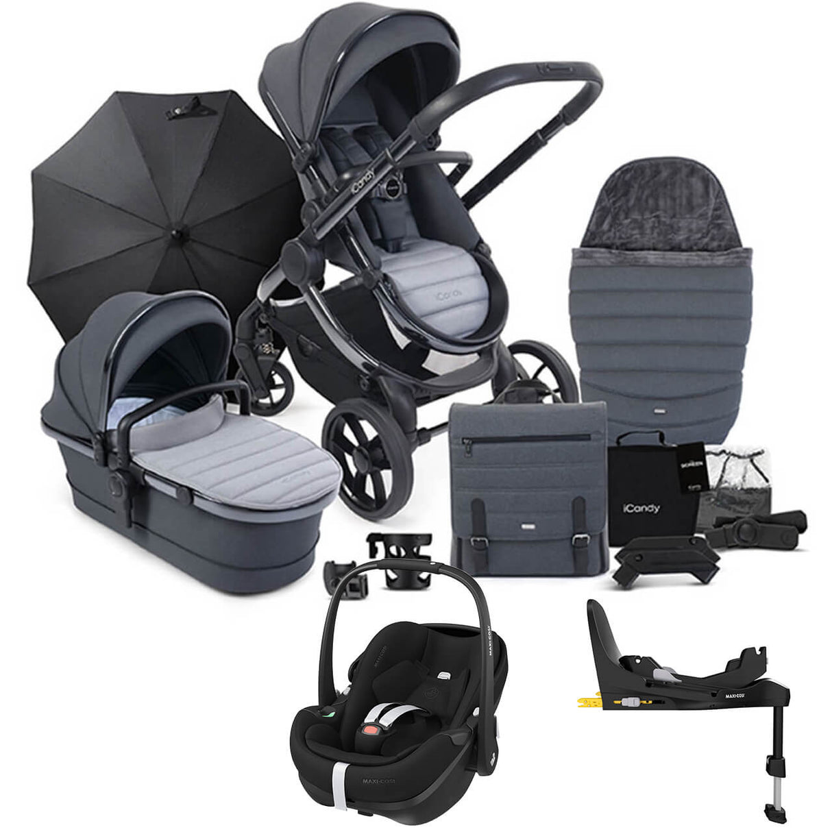 iCandy Peach 7 Complete Travel System with Maxi Cosi Pebble Pro 2 and ISOFIX Base - Truffle