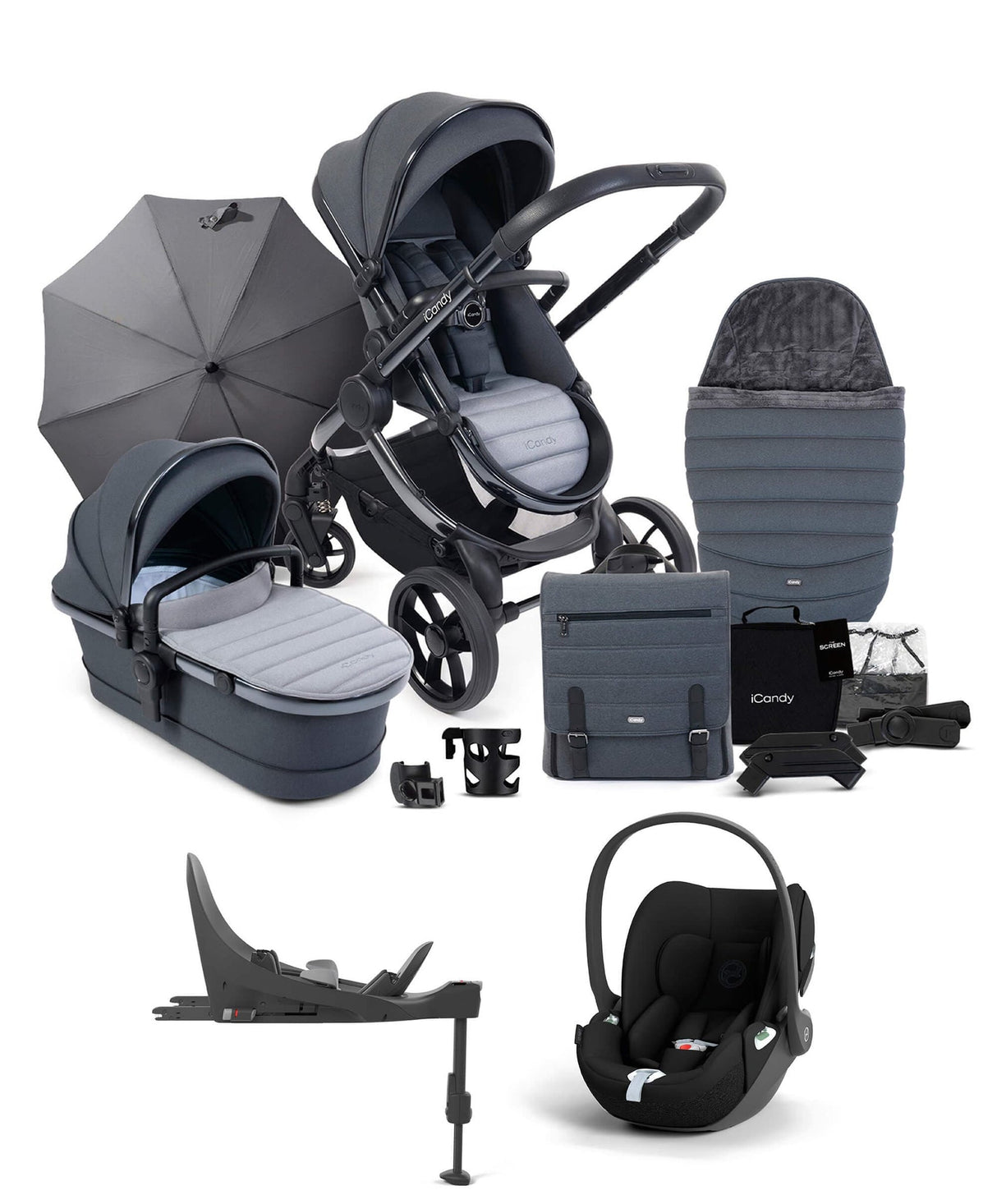 iCandy Peach 7 Complete Travel System with Cybex Cloud T and ISOFIX Base - Truffle