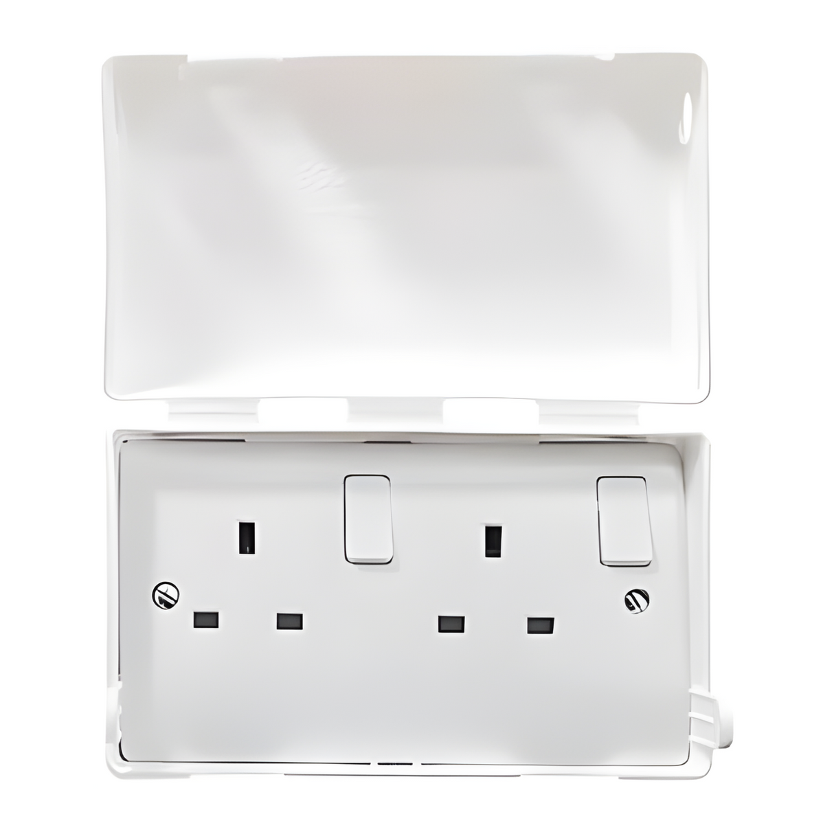 BabySecurity Double Electric Plug Socket Cover - White