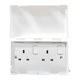 BabySecurity Double Electric Plug Socket Cover - White