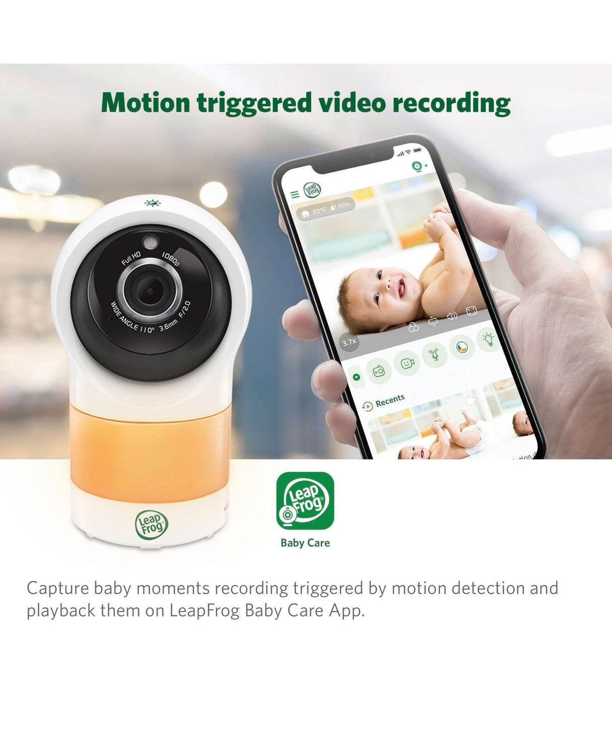 LeapFrog LF1911HD Smart Wi-Fi Baby Monitor with Colour Night Vision