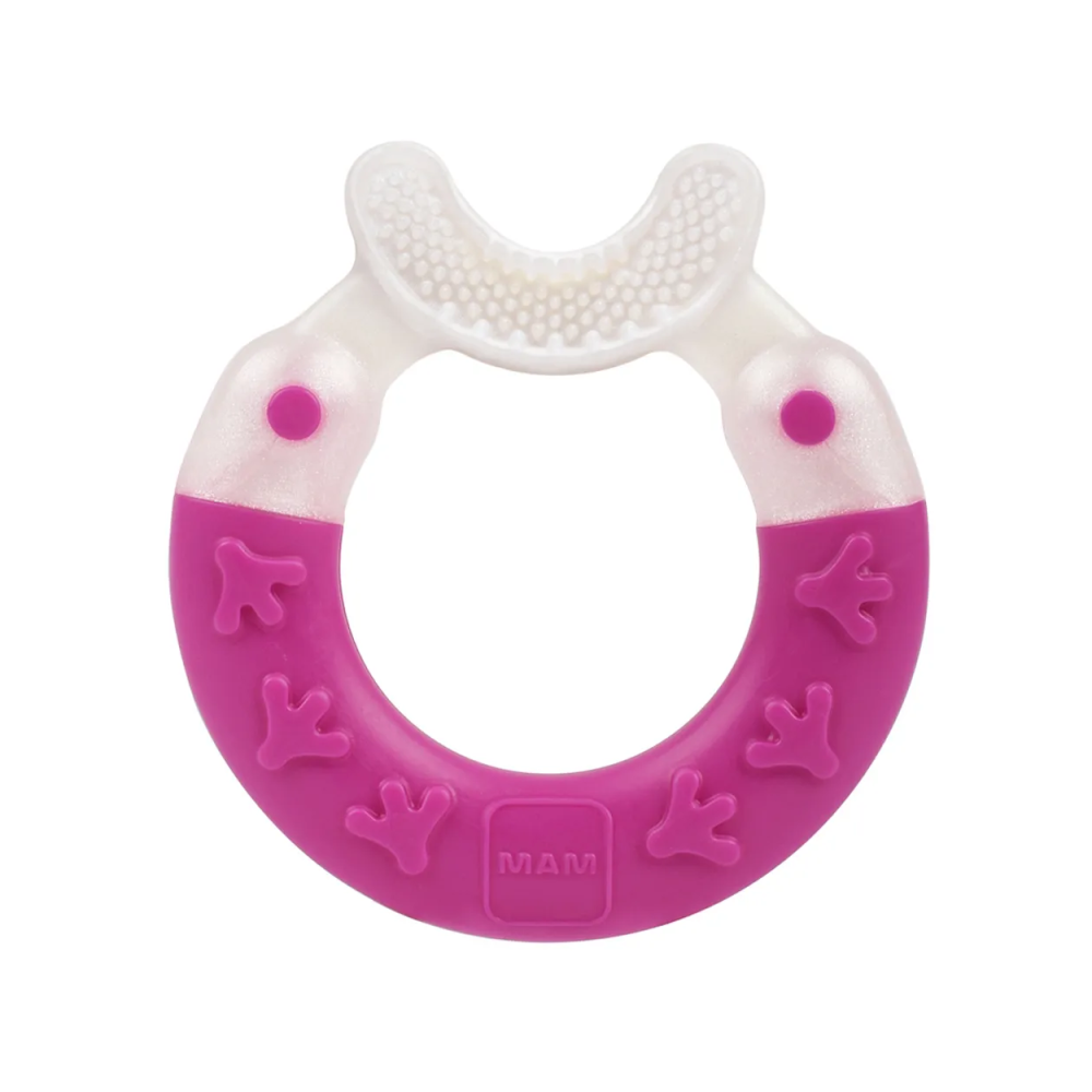 MAM Bite & Brush Teether Ring - Pink