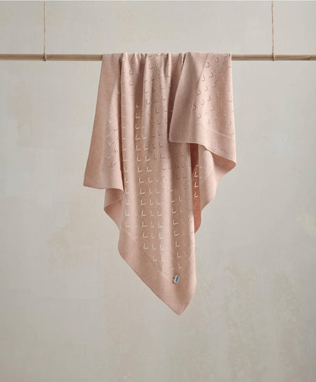 Mamas & Papas Knitted Blanket - Pink Pointelle