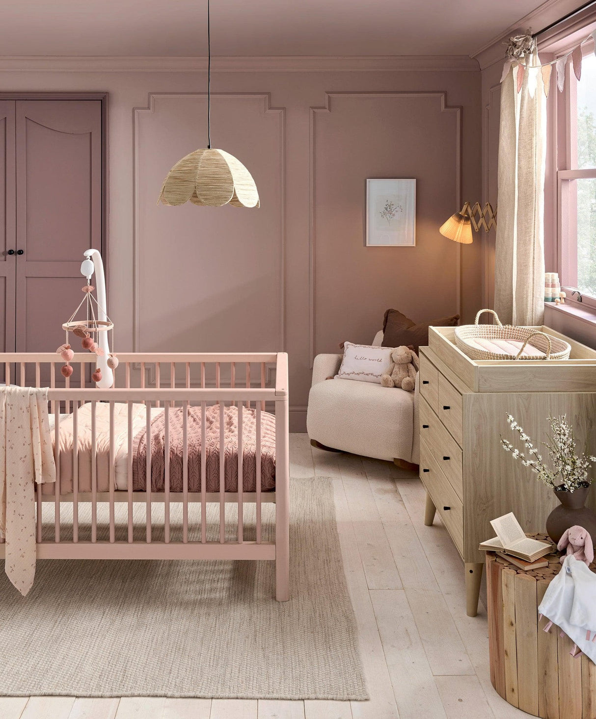 Mamas & Papas Solo Cot Bed - Blush