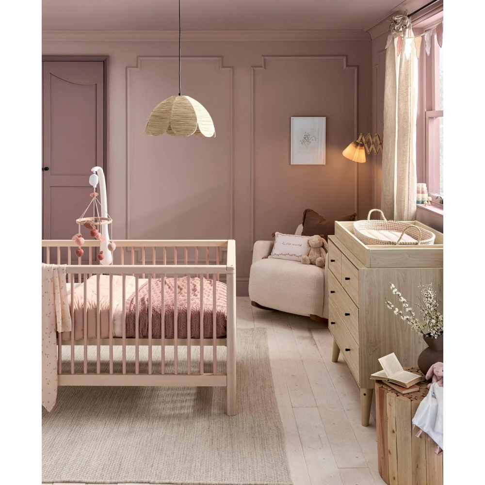 Mamas & Papas Solo Cot Bed - Blush / Natural