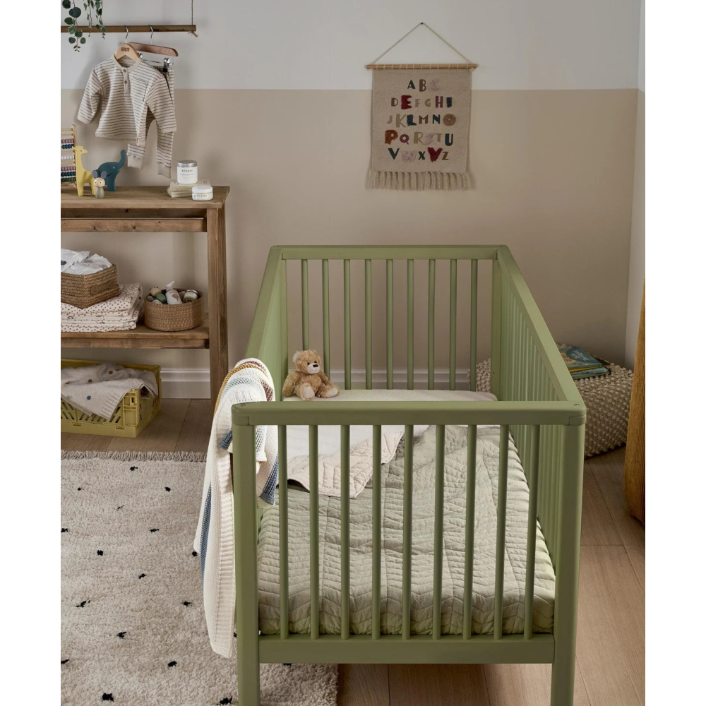 Mamas & Papas Solo Cot Bed - Moss Green