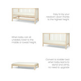 Mamas & Papas Solo Cot Bed - White / Natural