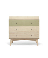 Mamas & Papas Coxley 3 Piece Nursery Furniture Set with Cot Bed, Dresser & Wardrobe - Natural/Olive Green