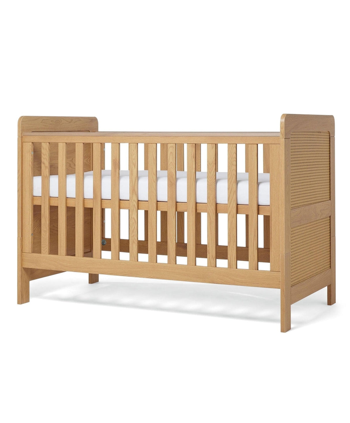 Mamas & Papas Esna 3 Piece Nursery Furniture Set with Cot Bed, Dresser and Wardrobe - Rattan