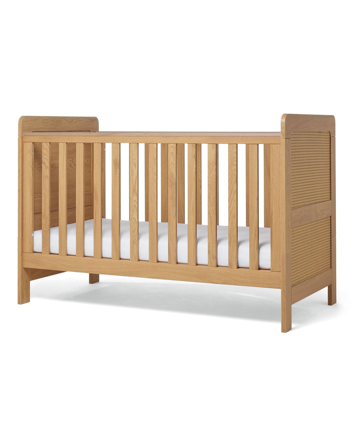 Mamas & Papas Esna 3 Piece Nursery Furniture Set with Cot Bed, Dresser and Wardrobe - Rattan