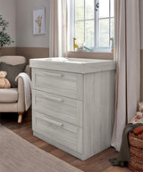 Mamas & Papas Atlas 3 Piece Furniture Set with Cotbed, Dresser & Wardrobe - Nimbus White