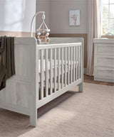 Mamas & Papas Atlas 3 Piece Nursery Furniture Set with Cot Bed, Dresser & Wardrobe - Nimbus White