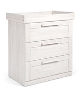 Mamas & Papas Atlas 3 Piece Furniture Set with Cotbed, Dresser & Wardrobe - Nimbus White