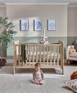 Mamas & Papas Atlas 2 Piece Nursery Furniture Set with Cot Bed & Dresser - Light Oak