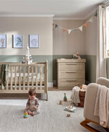 Mamas & Papas Atlas 2 Piece Nursery Furniture Set with Cot Bed & Dresser - Light Oak