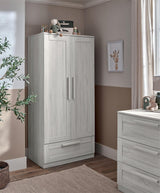 Mamas & Papas Atlas 3 Piece Furniture Set with Cotbed, Dresser & Wardrobe - Nimbus White