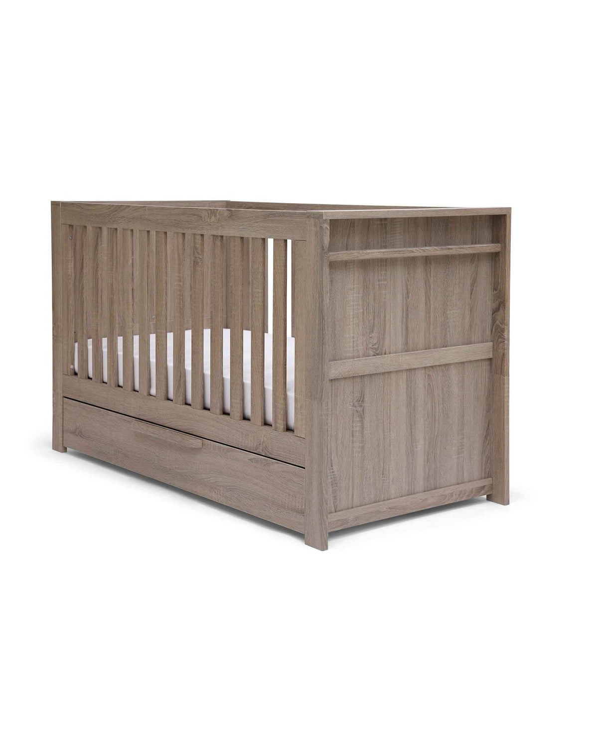 Mamas & Papas Franklin 2 Piece Nursery Furniture Set with Cot Bed and Dresser - Grey Wash