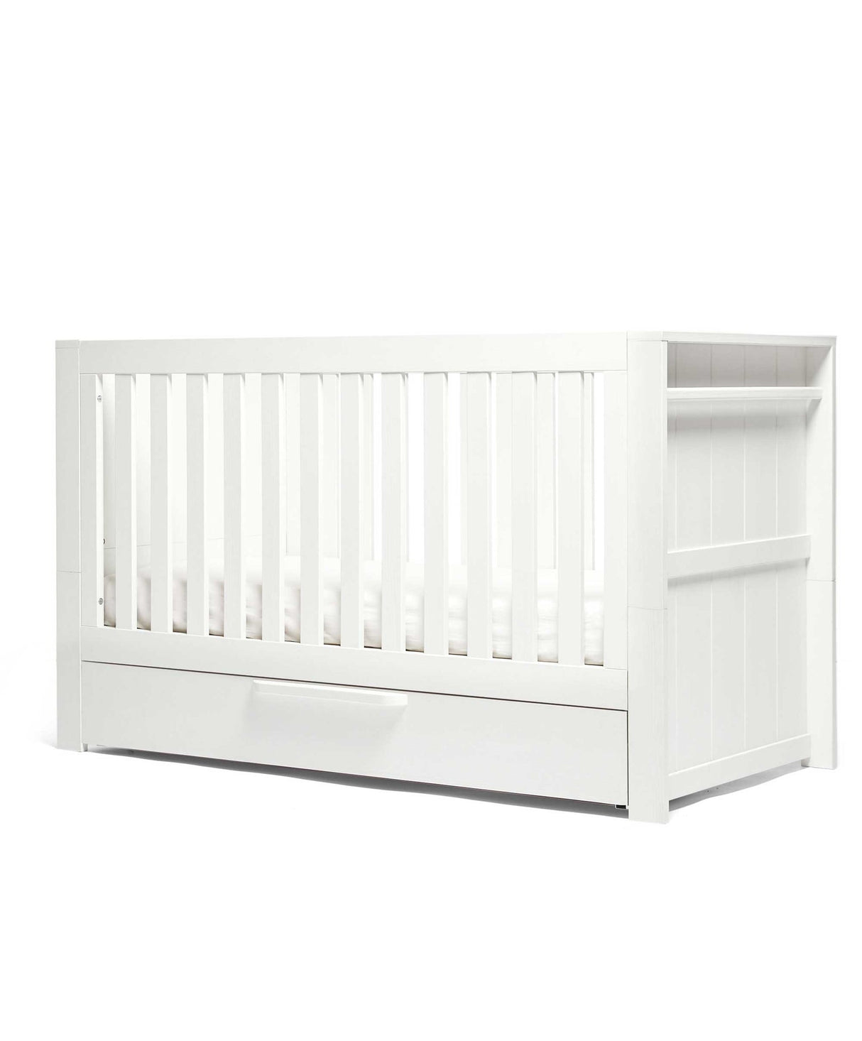 Mamas & Papas Franklin 2 Piece Nursery Furniture Set with Cot Bed and Dresser - White Wash